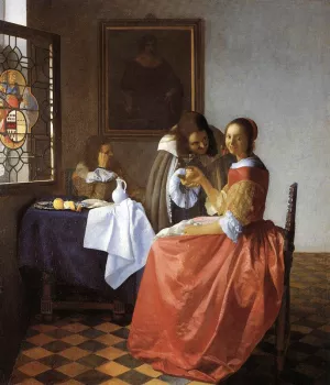 A Lady and Two Gentlemen by Johannes Vermeer Oil Painting Reproduction