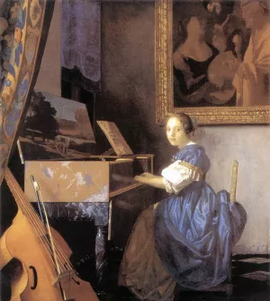 Lady Seated at a Virginal by Johannes Vermeer Oil Painting Reproduction