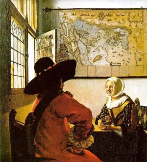 Soldier and a Laughing Girl by Johannes Vermeer Oil Painting Reproduction
