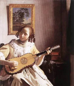 The Guitar Player by Johannes Vermeer Oil Painting Reproduction