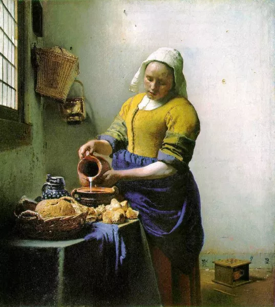 Oil Painting The Milkmaid by Johannes Vermeer