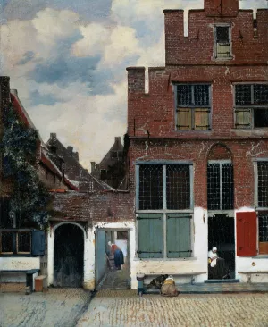 View of Houses in Delft, known as 'The Little Street' by Johannes Vermeer Oil Painting Reproduction